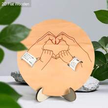 1 pieza Pulsera para recién nacido, ornamentos de madera redondos, signos para fiesta de revelación de género en el jardín o patio, adecuado para baby shower - Regalo personalizado para bebé, pulseras de recuerdo del embarazo, regalos del día del bebé para niños y niñas, regalos navideños para nuevos padres (con base de madera)