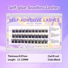 [33Pcs]GENIELASH Swallow Glue Free False Eyelash | Self-Adhesive Eyelash | No Glue Eyelash Lash