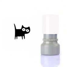 小黑猫印章，适用于记日记、考勤、盖章、教师奖励等，感光封面印章，自动上墨，黑色印迹