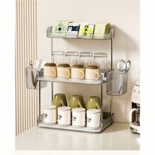 Desktop Aufbewahrungsorganizer Regal, mehrstöckige Aufbewahrungsregale für Tassen/Becher/Kosmetika für Zuhause, Wohnzimmer, Damen, Reiseutensilien, Schulanfang, Studentenwohnheim