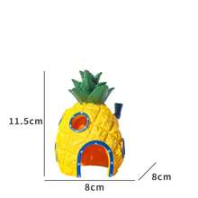 SPONGEBOB 1 pezzo Decorazione in resina a forma di pesce, ornamento per acquario, casetta ad ananas, grotta, botte per decorazione paesaggistica di acquario