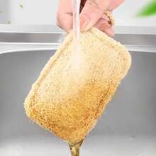 3 قطع من الإسفنج السليلوزي من قشر القرع لغسل الأطباق والقدور والمقالي وأواني الطهي المقاومة للالتصاق