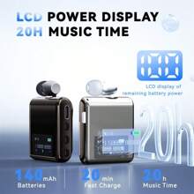 KZ K89/K75 Lavalier Business Bluetooth 5.4 Wireless Headset Talk/Music 20 Hours LCD Digital Display Call Vibration Reminder+Voice Reporting+Number Display HIFI Music Earphone With Mic
