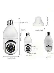 1 pezzo Telecamera E27 HD, visione remota senza fili e Wi-Fi a 360 gradi, rilevamento del movimento e allarme, audio bidirezionale e illuminazione notturna, ideale per la sicurezza domestica, assistenza agli anziani e ai bambini, con visione notturna incorporata, supporto per archiviazione cloud e scheda microSD - perfetto per il monitoraggio di bambini e animali domestici e la sicurezza domestica - ideale come regalo per la famiglia