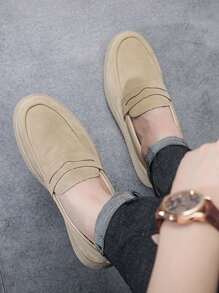 Men's Casual Canvas Slip-On Loafer Shoes, Comfortable Lightweight Low-Top Casual Moccasins, Suitable For All Seasons