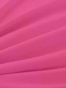 Women Casual Crew Neck Short Sleeve T-Shirt With Lemon Cello Spring Pattern - Hot Pink - View 3