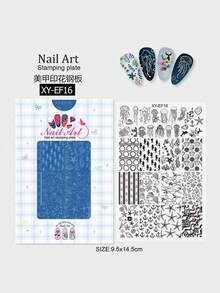 Khuôn dập móng nghệ thuật mới, họa tiết ren Pháp rỗng, in hình lá tre, khuôn dập chuyển hình ảnh lên móng, dụng cụ thiết yếu cho kỹ thuật viên làm móng, tiệm nail, điểm nhấn cho các bữa tiệc. - Nhiều màu - Xem 17