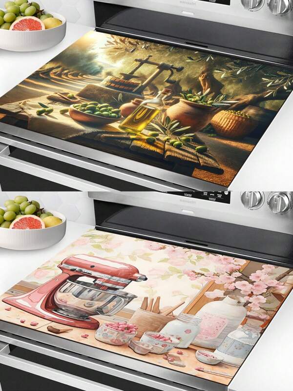 Herdabdeckung, Landhausstil Abtropfmatte, Kaffee-Matte, Tischset, Platzset, Bar-Matte, hervorragende Qualität, verschönert Herd und Raum, weich und faltbar zur Aufbewahrung, Multifunktional, geeignet für Herd, Spülmaschine, Waschmaschine, Bügelbrett, Boden, Glas- und Keramik-Herdschutzauflage