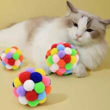 2/3 pezzi Giochi a sonagli con pon pon soffici e colorati per gatti, per intrattenere gli animali domestici