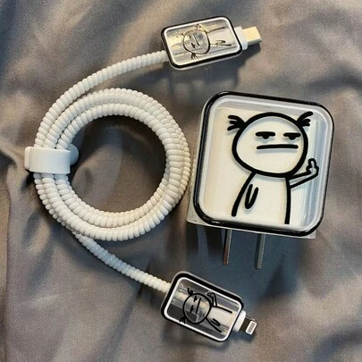 5 件套 Apple 20W 充电器线缆保护器，耐用、防断裂，兼容 15/14/13/12/11 充电线缆 充电器配件、手机配件