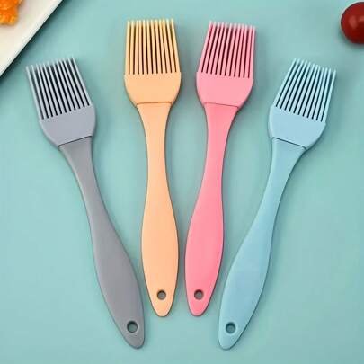 2pcs High-Temperature-Resistant Multi-Functional Brush, Suitable For Barbecue, Baking, Cake Decoration, Oil And Sauce Application, Baking Oil Brush, Silicone Barbecue Sauce Brush. This Is A Multi-Functional Brush For Various Food Preparations