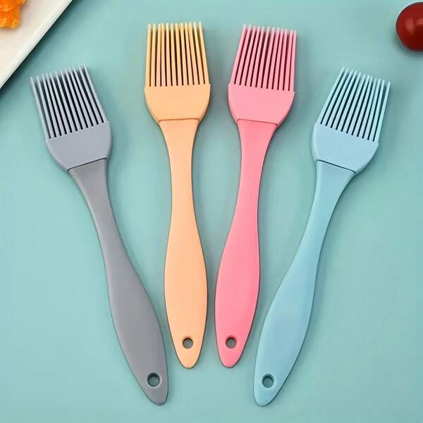 2pcs High-Temperature-Resistant Multi-Functional Brush, Suitable For Barbecue, Baking, Cake Decoration, Oil And Sauce Application, Baking Oil Brush, Silicone Barbecue Sauce Brush. This Is A Multi-Functional Brush For Various Food Preparations