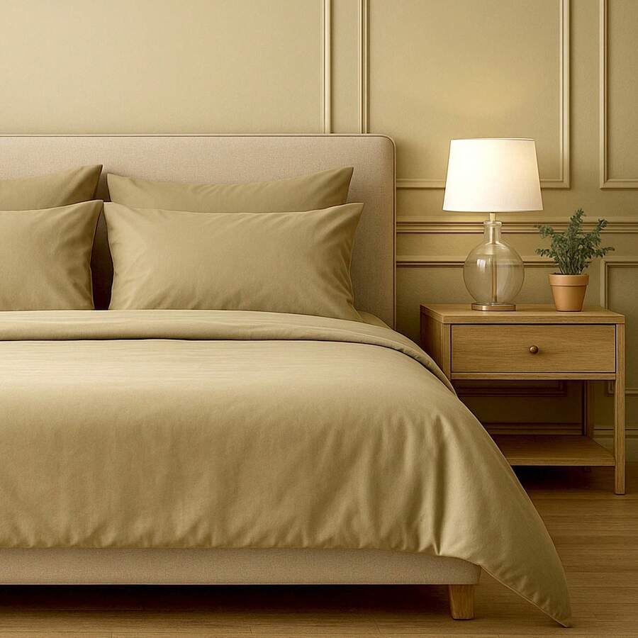 Slay Your Sleep: Cloud-Soft Cooling Bamboo Blend Sheets – 6-Piece Set W/ Deep Pockets – Breathable, All-Season Bedding, No Wrinkles, No Stress, Cozy Vibes Only – Twin, Full, Queen, King, Cal King - 卡其色 - 查看 1