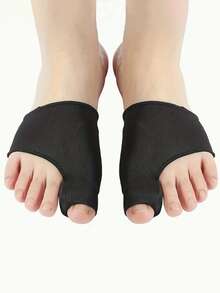 1 Pair Ribbed Knit Fabric For Sports, Home, And Office, Corrects Hallux Valgus And Big Toe Deviation - Black - View 2