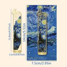 AHLGCAFT 金属书签，梵高和莫奈绘画主题书签，艺术与美学，送给作家和老师朋友的礼物，适合爱书人学校用品，返校 - 均碼 - 查看 2