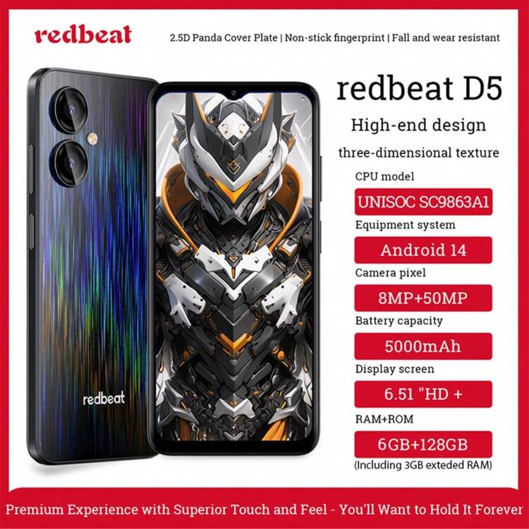 redbeat Redbeat D5,International Version Of Smartphone, Android 14