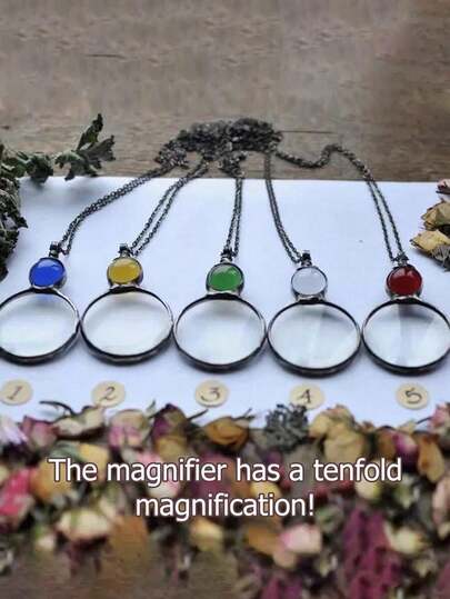 Unique Gift, Magnifying Glass Necklace Gift Magnifying Glass Necklace, Reading Reading Newspaper Charm Magnifying Glass, Send The Old Man Hanging Chain Jewelry Good Gifts