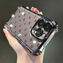 Funda de teléfono móvil adecuada para 16 15 14 13 12 11 Pro Max con diseño de patrón de cereza en toda la pantalla, única, buena opción como regalo para la novia de un hombre. - Negro - Ver 1