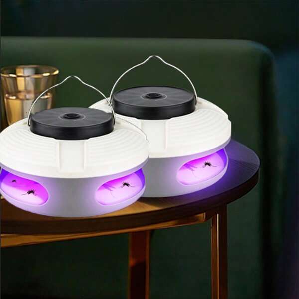 3/2/1PCS Powerful Mosquito Killer Lamps And Flea Traps Scientifically Trap Mosquitoes And Fleas With Blue And Yellow Dual Lights Dual Charging Methods For An Ultra-Long Battery Life Silent And Portable Design Suitable For Multiple Scenarios Such As Pet Households, Camping, And Kitchens