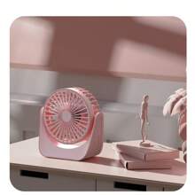 Nuevo ventilador de escritorio pequeño, ventilador portátil mini para oficina, dormitorio o carpa, recargable por USB, de larga duración, con motor sin escobillas, alto flujo de aire, ventilador de escritorio pequeño de 1200 mAh