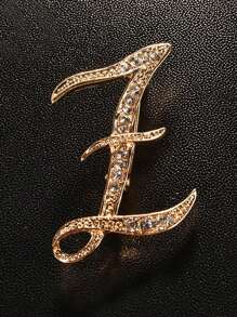 1 件 A-Z 字母胸针，欧式水钻别针，合金材质，镶嵌闪亮宝石，非常适合搭配西装、衬衫、夹克、连衣裙，展现优雅与时尚背包，适合学校办公室配饰珠宝圣诞节万圣节衣服别针有趣可爱的教师礼物 - 彩色 - 查看 13