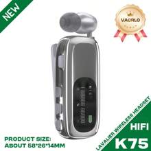 KZ K89/K75 Lavalier Business Bluetooth 5.4 Wireless Headset Talk/Music 20 Hours LCD Digital Display Call Vibration Reminder+Voice Reporting+Number Display HIFI Music Earphone With Mic