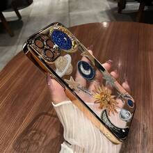 Galaxy Mobile Phone Case, Adorned With Star And Moon Patterns, Suitable For Iphone 16, 15, 14, 13, 12 And 11 Pro Models, Made Of TPU Material, And Provides Shockproof Protection.Ideal For Family, Friends, Children, Birthdays, Spring, Holidays, Boyfriends, Girlfriends, And Valentine'S Day Gifts. - 銀色 - 查看 2