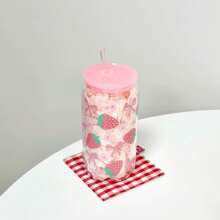 1 stuk modieuze 16oz roze plastic beker met strik, deksel en rietje, perfect voor ijskoffie en smoothies. Ideaal cadeau voor vrouwen en zussen. Geschikt voor kantoor, thuiskantoor, de start van het schooljaar en een waterbeker voor studenten.