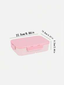 Customized Name Portable Bento Box Triple Grid Style Lunch Box Built-In Utensils Fork Spoon Meal Prep Container With Triple-Sided Buckle Design Flip-Top Lid For Organized Meals Ideal For Work School And On-The-Go ,Space-Saving Stylish