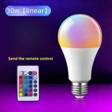 1PC 7W/15W/30W LED16 Color Rainbow Bulb, 220V Voltage, E27 Universal Screw Base, Remote Control RGB Color Changing Light Bar Karaoke Party Festive