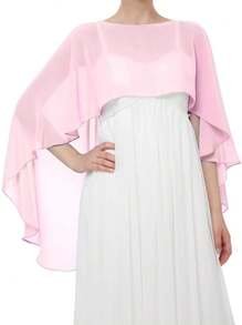 Women Ladies Soft Wedding Capes Wedding Jacket Wraps Chiffon Shrug Bridal Bolero Long Shawl And Wraps Evening Wedding Cover Up