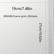 20Sheets, Watercolor Paper Textured Surface Watercolor, Acid-Free, (140lb/300gsm) Art Sketch Paper For Painting & Drawing, Wet, Mixed Media,Back To School,School Supplies
