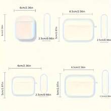 Flower White Floral Pattern Wireless Earphones Case Compatible With AirPods Pro 1/2/3, Soft Plastic Protective Cover - Clear - View 3