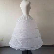 Women's Vintage 4-Hoop Crinoline Petticoat - Adjustable Elastic Waist (21.65"-41.3") Full-Length Fluffy Underskirt For Ball Gowns, Wedding Dresses & Formal Attire, Dance Dress Accessory Semitransparent Fabric