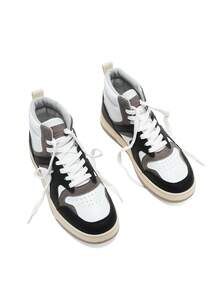 DareSee 撞色系带滑板鞋 女款黑色高帮运动鞋 音乐节 Y2KFest 秋季 圣诞节 冬季 圣诞礼物 - 黑色 - 查看 8