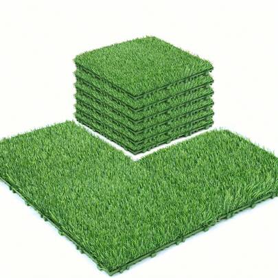 6 tấm cỏ nhân tạo ghép 30cm x 30cm, thảm cỏ trang trí sân có thể tháo rời, thảm cỏ tổng hợp thân thiện với thú cưng cho ban công, sân vườn, lối đi trong căn hộ