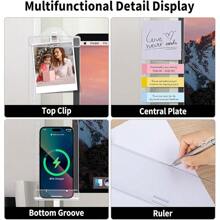 Office Desk Accessories,  Acrylic Monitor Memo Boards For Computers,  2PCS (Left & Right) Multifunction Sticky Note Holder For Computer Screen,  Home Office Accessories Desktop Message Office Decor