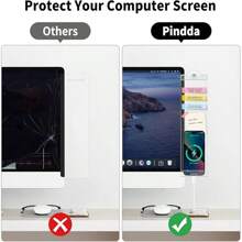 Office Desk Accessories,  Acrylic Monitor Memo Boards For Computers,  2PCS (Left & Right) Multifunction Sticky Note Holder For Computer Screen,  Home Office Accessories Desktop Message Office Decor