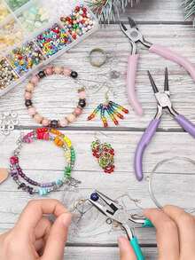 Professional Round Concave Pliers Jewelry Pliers Round Nose Pliers, Precision Wire Looping And Bending Tool Mini Diy Jewelry Making Tool, Ideal Tool For Craft Hobbyists - Pink - View 6