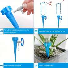 1/10 stuks automatische plantenbewateringsapparaten, irrigatiesysteem voor bloemen en planten, verstelbare slouchy person-bewateringsapparaten, zelfsproeiende koppen, schakelaar voor langzaam vrijkomende regelklep, geschikt voor buiten- en vakantieplanten, willekeurige kleuren