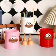 1 Stück Cartoon personalisierter Stifthalter Set, einfacher vintage Büroaufbewahrung Stifteetui, Desktop Organizer Eimer, ideales Geschenk für Zuhause und Studium Schreibwaren Aufbewahrung, Stiftbeutel, Schultasche Schulmaterial, Schulanfang