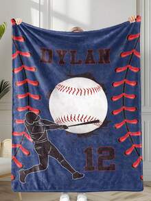 Personalized Baseball Name Custom Blanket - Soft, Warm And Customizable With Your Name - Baseball Pattern Striped Customized Name Blanket, Personalized Sports Blanket, Flannel Fleece Blanket - Multicolor - View 6