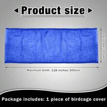 New-  Large Bird Cage Seed Catcher,Bird Cage Cover Net Skirt Guard,Adjustable Soft Airy Mh Net For Parrot Parakeet Aw(118 X 15 Inch/ 300 X 37 Cm,Blue) - 藍色 118 x 15 英寸 300 x 37 厘米 - 查看 2