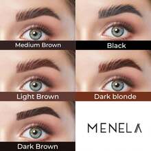 MENELA Eyebrow Henna Tint - Dark Brown Henna Brow Tint With Bamboo Extract For Long-Lasting, Bold Brows - 2.5g Powder &Amp; 15ml Fixer - Eyebrow Tinting Kit For Women - Medium Brown - 查看 6