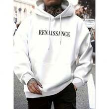 Men's Printed Sweatshirt Top Angel Renaissance Streetwear Winter Flannel Coat - 白色 - 查看 2