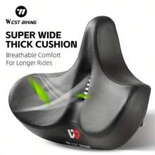 Cojín de asiento de bicicleta extra grande, almohadilla de sillín ancha y cómoda para bicicleta de montaña y bicicleta de carretera, accesorios de ciclismo unisex, con bolas de doble amortiguación para un viaje cómodo
