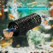 1pc Fish Habitat Tunnel Hollow Cave Aquarium Decor With Suctions, Safe Hiding Place For Small Fish & Shrimp, Toys For Betta, Guppies, Snails