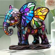 Adornos de escritorio de acrílico de elefantes coloridos, exitosa en comercio transfronterizo, adornos creativos para el hogar, sala de estar y porche, regalos