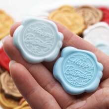 30 Pcs Self-Adhesive Wax Seal Stickers, "Happy Birthday" Pattern , 9 Color Choices, For Birthday Party Invitations, Envelopes, Gift Decorations, Souvenirs, Christmas Cards, Gift Wrapping,School Supplies,Back To School