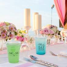 150 Pack Wedding Disposable Cups 12 Oz Wedding Reception Plastic Drinking Cups Mr And Mrs Cups For Wedding Bridal Shower Decorations (Not For Hot Drinks) - 1 - Xem 3